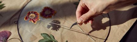 Flourist shop with different kinds of dryed flowersの写真素材