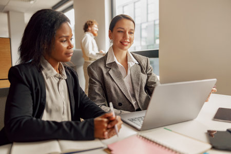 Business Collaboration in the Workplace Effective Teamwork for Achieving Success and Goalsの写真素材