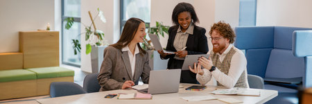 Engaging in a Collaborative Business Meeting within a WellDesigned Modern Office Space