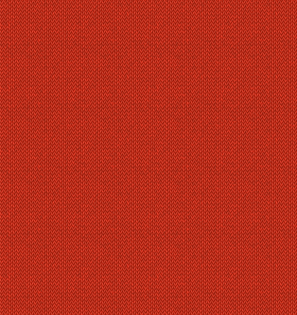 Red Knitted Fabric Texture seamless background. Realistic knit vector pattern. Winter sweater christmas illustration. New Year Designのイラスト素材