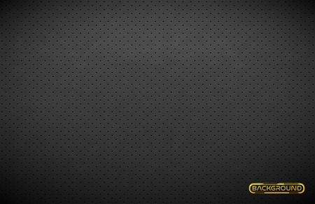 Vector dark gray perforated leather texture wallpaper. Realistic charcoal perforated background. Black dotted pattern. Car seat material designのイラスト素材