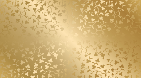 Seamless vector golden texture floral pattern. Luxury repeating damask background. Premium wrapping paper or silk gold clothのイラスト素材