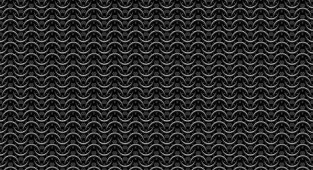 Chain mail medieval seamless pattern on dark background. Metal chain armor texture. Blued steel...