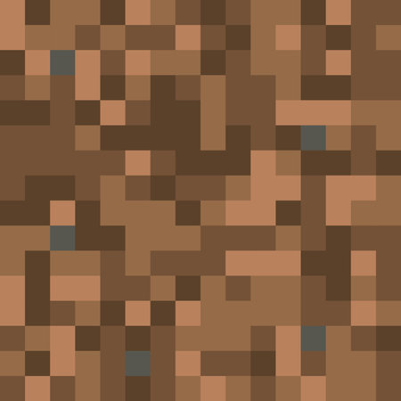 Pixel  style land block background. Concept of game ground pixelated seamless square background. vector illustration.のイラスト素材
