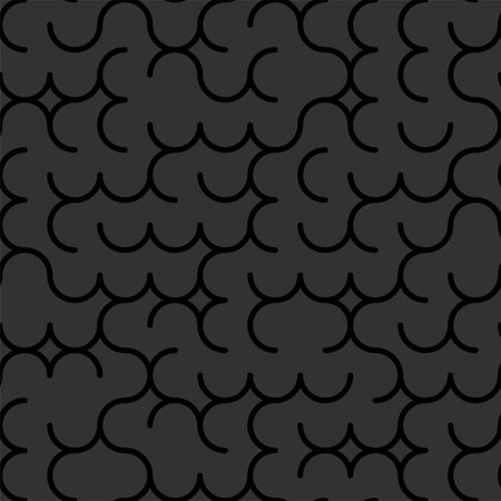 Black pop art seamless background with geometric cloud design in retro comic style. wave pattern...