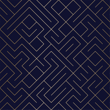 Geometric seamless pattern background. simple graphic print. vector golden line texture. Modern minimalistic wrapping paper. Stylish monochrome trellis. square grid. Trendy hipster sacred geometry.のイラスト素材