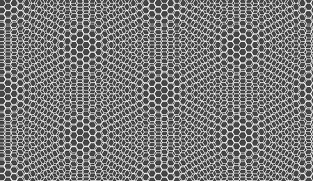 Geometric seamless pattern background. simple graphic print. Vector repeating line hexagon texture. Modern swatch. Minimalistic shapes. Stylish monochrome hexagonal grid. optical illusion.のイラスト素材