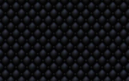 Black buttoned luxury leather pattern with black diagonal sewing stitch. Vector premium background diamond shape elements. Luxury pattern for page fill, wrapping paper, wallpaper.のイラスト素材