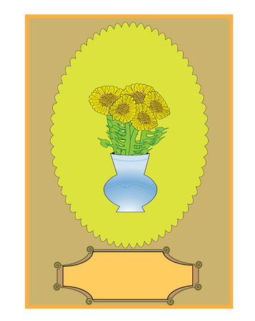 Sunflower. Vintage. Vectorのイラスト素材