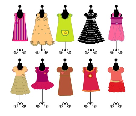 Dresses for girls vectorのイラスト素材