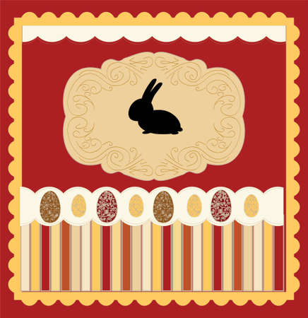 Easter card with egg decorated vectorのイラスト素材