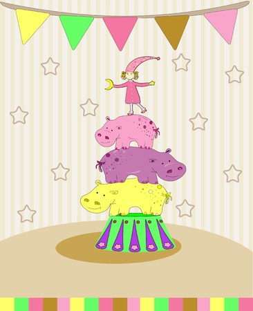 circus card vectorのイラスト素材