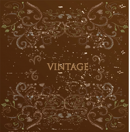 Vintage brown card のイラスト素材