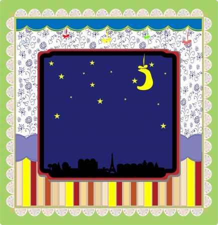 Night in the city background vectorのイラスト素材