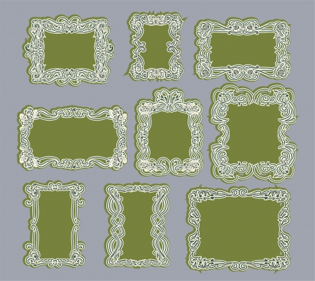 old picture frames and picturesのイラスト素材