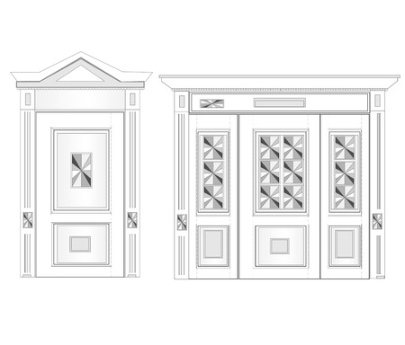 White door on isolated backgroundのイラスト素材
