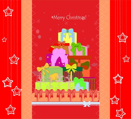 Christmas card with gift boxesのイラスト素材