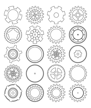 gears silhouette over white backgroundのイラスト素材