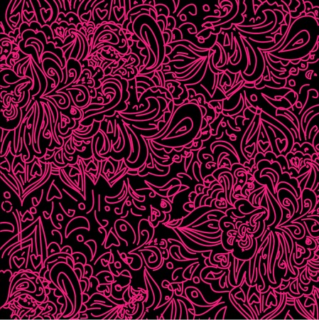 purple black floral abstractionのイラスト素材