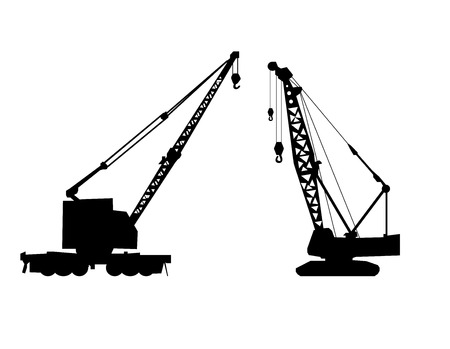 Cranes silhouette vector illusrtation art isolatedのイラスト素材