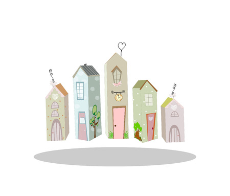 cute little house vector illustration art cuteのイラスト素材