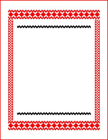 frame for cross-stitch embroidery red colorsのイラスト素材