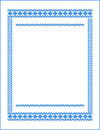frame for cross-stitch embroidery Blue colorsのイラスト素材
