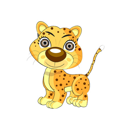 Cute leopard cartoonのイラスト素材