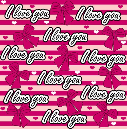 Vector love you seamless pattern. Colorful love youのイラスト素材