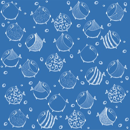 abstract seamless with fishes. Vectorのイラスト素材