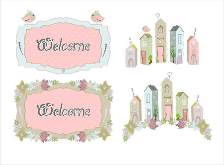 City, town. set of elementsのイラスト素材