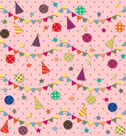 Happy Birthday. Vector seamless pattern.のイラスト素材