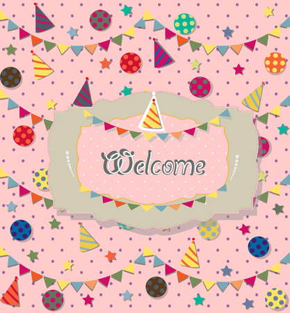 birthday celebration poster. Ideal for club card, postcard or party invitation backgrounds.のイラスト素材