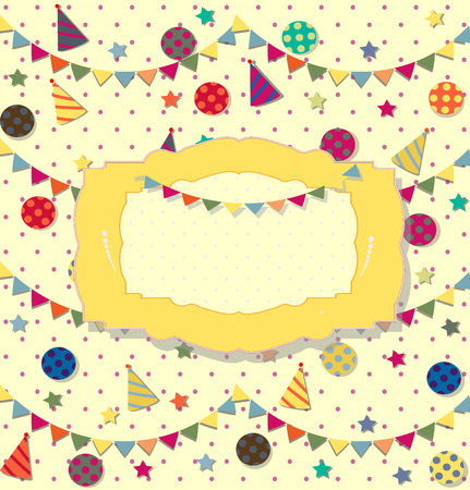 birthday celebration poster. Ideal for club card, postcard or party invitation backgrounds.のイラスト素材
