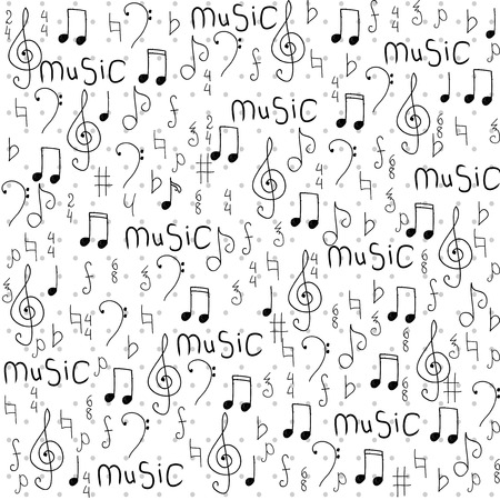 Music notes background.  Vector Illustrationのイラスト素材