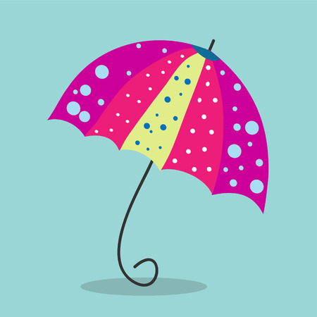 Multicolored umbrella-cane - a symbol of summer and holidays.のイラスト素材