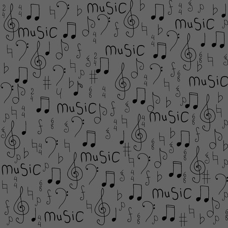 Seamless pattern with a musical notes. Vector illustration.のイラスト素材