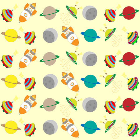 Seamless pattern with rockets.のイラスト素材