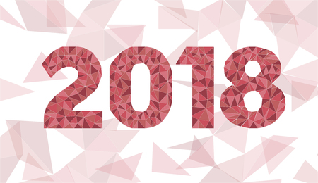 Happy new year 2018 low polyのイラスト素材