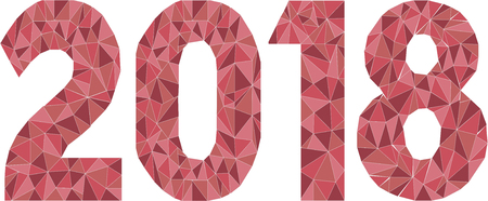 Happy new year 2018 low polyのイラスト素材
