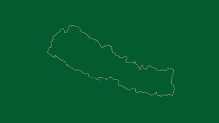 Nepal area map in the Azimuthal Equidistant projection. color physical map. Clean shape without bordersの写真素材