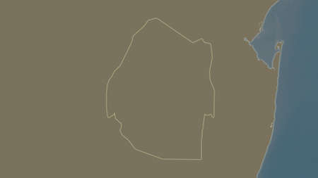 Swaziland area map in the Azimuthal Equidistant projection. satellite imagery. Clean shape without bordersの写真素材
