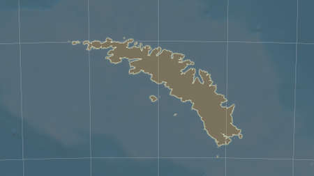 South Georgia area map in the Azimuthal Equidistant projection. satellite imagery. Clean shape with...