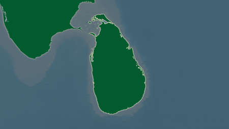 Sri Lanka area map in the Azimuthal Equidistant projection. color physical map. Clean shape without bordersの写真素材