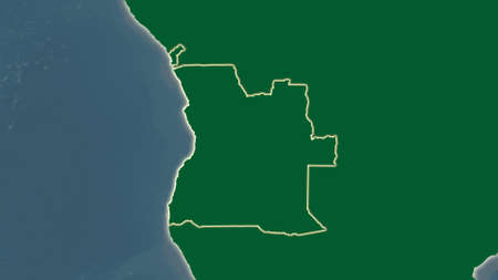 Angola area map in the Azimuthal Equidistant projection. color physical map. Clean shape without bordersの写真素材
