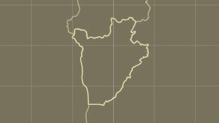 Burundi area map in the Azimuthal Equidistant projection. satellite imagery. Clean shape with borders and graticuleの写真素材