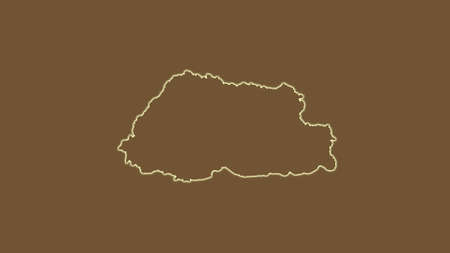 Bhutan area map in the Azimuthal Equidistant projection. tinted elevation shader. Clean shape without bordersの写真素材