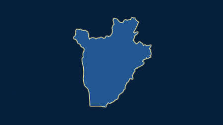 Burundi area map in the Azimuthal Equidistant projection. shapes only - land/ocean mask. Full composition of rasters without bordersの写真素材