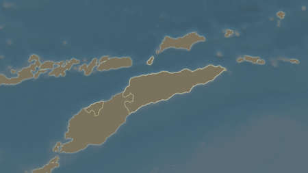 East Timor area map in the Azimuthal Equidistant projection. satellite imagery. Clean shape without bordersの写真素材