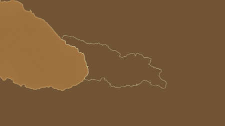 Georgia area map in the Azimuthal Equidistant projection. tinted elevation shader. Clean shape...